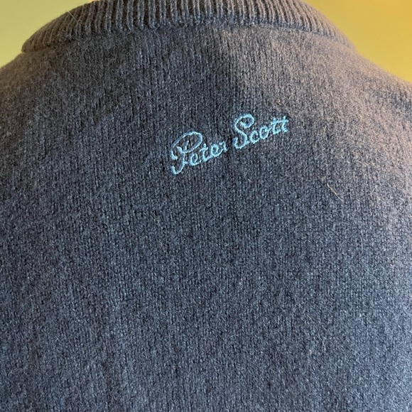 Peter Scott Men's Plaid Crewneck Wool Blend Ballybunion Golf Club M - Picture 9 of 9